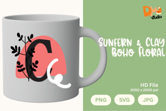 Sunfern &amp; Clay Boho Floral Monogram Product Image 1