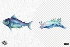 Watercolor Sea Life PNG Clipart Product Image 1