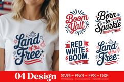 Land Of The Free Quotes SVG PNG Product Image 1
