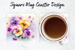 Flowers Mug coaster | Coaster | Sublimation Design Product Image 1
