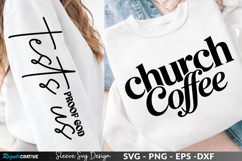 Church Coffee Funny sleeve svg design, church coffee svg Product Image 1