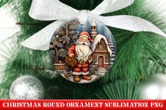 Christmas Round Ornament PNG | Santa | Sublimation | PNG Product Image 1
