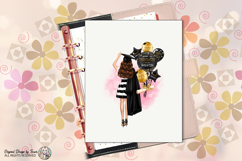 Graduation Sticker PNG Black Gold Balloon Grad Brunette Girl Product Image 8