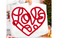 Faux Yarn LOVE Valentine’s Day Png, Product Image 1