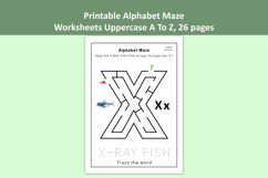 26 Page Printable Alphabet Maze Worksheets Product Image 13