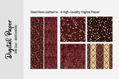 Burgundy Digital Papers | Floral Digital paper Product Image 1