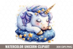 Watercolor Unicorn Clipart, Watercolor Clipart Product Image 1