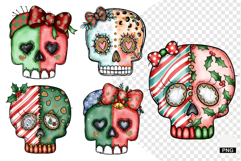 Christmas Coquette Skull Clipart Product Image 1