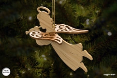 3D Christmas Angel Ornament Laser Cut | Glowforge | SVG Product Image 2