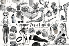 Summer Yoga Time Clipart Product Image 1