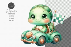 Nursery clipart, Turtle clipart, Racing baby Product Image 1