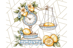 Mediterranean Cottagecore Kitchen PNG Clipart with Lemons Product Image 5