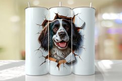 English Springer Spaniel Peeking Cracked wall Tumbler Wrap Product Image 1