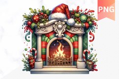 Christmas Fireplace Clipart Bundle - Christmas Sublimation Product Image 13