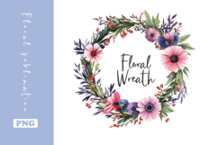 Watercolor Lovely Wildflower Wreath Clipart Product Image 1