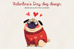 Valentine’s Day Cute Dog Clipart | Love Puppy PNG Product Image 1