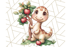 Fall Dinosaur PNG Clipart with Autumn Elements, Cute Dino Product Image 5