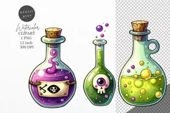 Halloween clipart, Potion bottle clipart, Kids Halloween Product Image 1