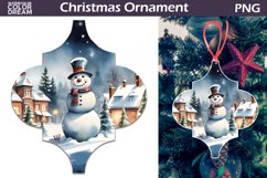 Arabesque Ornament Sublimation | Snowman Christmas Ornament Product Image 1