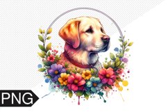 Dog Flowers Sublimation - Dog Clipart PNG Design Product Image 1
