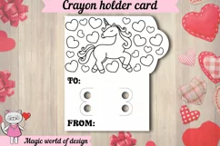 Valentine's Day unicorn with heart Coloring Crayon Holder Product Image 2