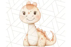 Cute Pastel Dinosaur Clipart PNG for Nursery Art, Baby Decor Product Image 5