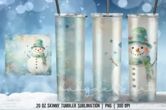 Snowman In Winter Tumbler Wrap Sublimation Designs Product Image 3