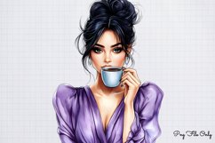 Coffee Shop Girls Clipart PNG Product Image 1
