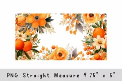 Orange flower glass can wrap, Watercolor flowers sublimation Product Image 2