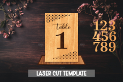 Table Number Wooden Stand SVG Laser Cut Product Image 1