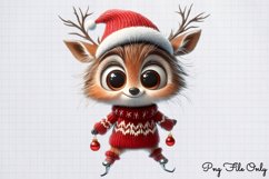Christmas deer Reindeer clipart PNG Product Image 1