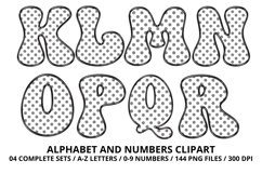 Polka Dots Alphabet Letters &amp; Numbers Clipart PNG 300DPI Product Image 3