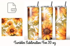 Sunflower 20 oz Tumbler Wrap Sublimation Product Image 1