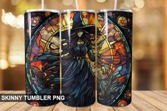 Stained Glass Halloween Witch Tumbler 20 oz Skinny Tumbler Product Image 1