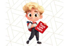Boy Teacher Clipart, Classroom PNG, Cute School Teacher Art Product Image 9
