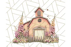 Vintage Cottagecore Barn PNG Clipart, Farmhouse Style Product Image 5