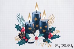 Luxury Blue And Gold Christmas Clipart PNG Product Image 1