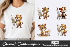 Cute Tiger Painting Clipart PNG Product Image 1