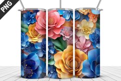 3D Flowers Tumbler Wrap | Sublimation Design | Tumble PNG Product Image 2
