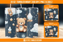 3D Bear In Snow Tumbler Wrap Designs Product Image 1