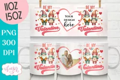 Cute Valentines Photo Mug Wrap template PNG for Sublimation Product Image 2