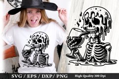 Melting Skeleton SVG Design - Skeleton T shirt Design Product Image 1