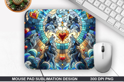 Dog Mouse Pad Sublimation, Valentine Mouse Pad PNG Design Product Image 1