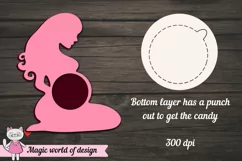 3d Pregnant Mama candy dome svg, pregnancy announcement Product Image 2