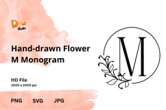 Hand-drawn Flower Monogram Product Image 1