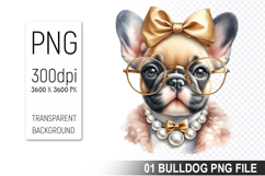 Watercolor Cute Bulldog Clipart PNG Bundle, Bulldog Art Product Image 13