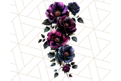 Gothic Floral PNG, Dark Aesthetic Flowers Clipart Print Product Image 5