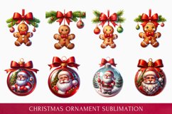 Watercolor Christmas Ornament sublimation bundle Product Image 2
