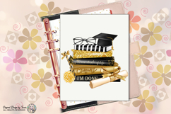 Graduation Books PNG Congrats Grad Gold &amp; black Glam Design Product Image 8
