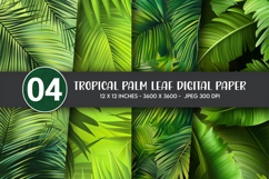 Tropical Palm Leaf Digital Paper Product Image 1